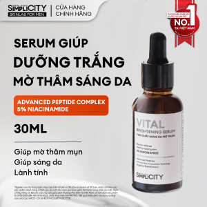 Serum giúp dưỡng trắng mờ thâm 30ml cho nam Men Stay Simplicity Vital Facial Skin Brightening với Niacinamide 5%
