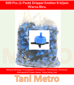 500 PCS (1 PACK) DRIPPER EMITTER 8L/H SELANG PE – DRIP IRIGASI TETES