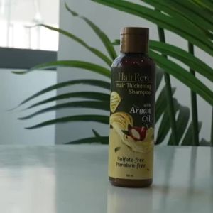 HairReve Hair Thickening Sulfate-Free SHAMPOO w/ Argan Oil (Reduce Hair Fall Thicker Stronger Hair)