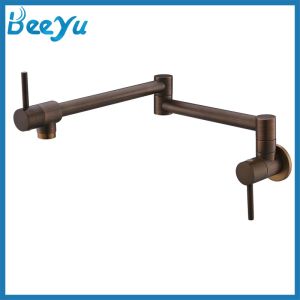 Kitchen Wall-Mounted Faucet Folding Pot Filler Tap 2 Handle Single Cold 304 Stainless Steel CopperFast shipping