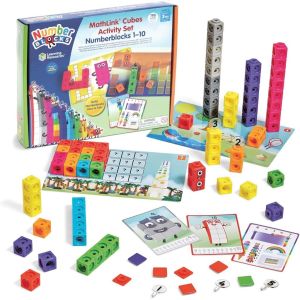 Hand2Mind - Numberblocks MathLink Cubes 1-10 Activity Set，Childrens educational toys digital games