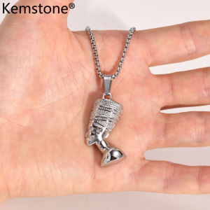 Kemstone Vòng Cổ Mặt Dây Chuyền Mạ Bạc Vàng Nữ Hoàng Nam Bằng Thép Không Gỉ Trang Sức