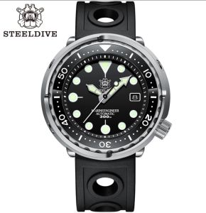 มีสต็อกในประเทศไทย นาฬิกาผู้ชาย นาฬิกากีฬาผู้ชาย SteelDive 1975 Tuna 300m sapphire crystal Automatic Seiko NH35 movement SuperLuminova C3 warranty 2 years