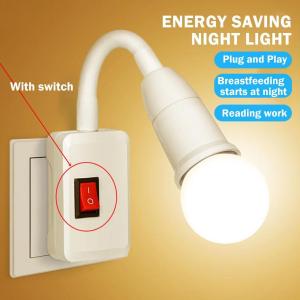 E27 Hose Head LED Lampholder with Switch Universal 360° Universal Rotation Head Socket Power Cord