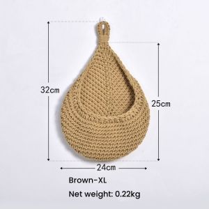 Kitchen Wall-mounted Storage Basket Pouch Vegetable Fruit Bag Flower Onion Garlic Fruit Sundries Hand-Woven Basket