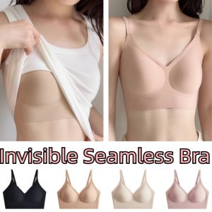 NCUMBE ดันขึ้น บราเซียไร้รอยต่อ ไม่มีรอย บางและบาง บราไร้สายทรงวีเว้าลึก นุ่มนุ่มๆ ชุดชั้นในชุดชั้นในสตรี ชุดชั้นในสำหรับผู้หญิง สาวๆ