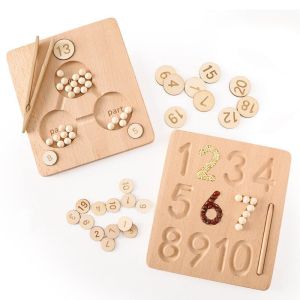 Double Sided Wooden Number Fact Family Board. Montessori Math Toy.