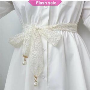 Flash Sale Fashion Sweet Decorative Lace Waist Belt Elegant Dress Jeans Waistband Accessories Bow Lace Belt For Women