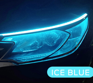 Mulai Memindai Lampu Berjalan Siang Hari Strip Pemandu Sinyal Belok LED Mobil Warna Ganda Strip Lampu Alis Mata Air Mata Yang Mengalir Ramping Lampu Hias Mata Air Mata Lampu Hias