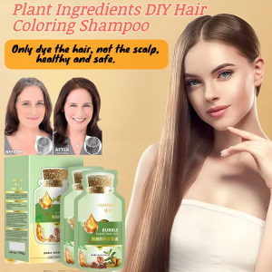 【✨Ready Stock✨】[Plant ingredients Mild and Non-irritating]Portable Hair Color Cream Bubble Hair Color Green Shampoo Cover Gray Hair 植物萃取染发剂