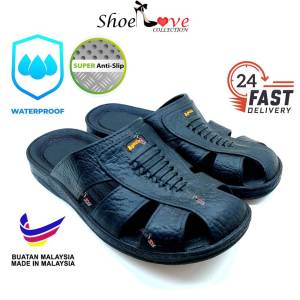 SELIPAR GETAH TAK LICIN TUTUP DEPAN BOWLING RUBBER SLIPPER SANDAL NON SLIP KITCHEN SHOE 7701 NON Bata