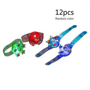 12pieces LED Light Spinning Top Bracelet Party Favor Random Color Glowing Spinning Top Bracelet for Kids Halloween Party