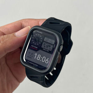 For iWatch Sports Silicone Twill breathable Band with protective soft case iWatch 40mm/41/44mm/45mm Series 6/SE/5/4/3/2/1/7/8