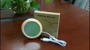 USB Wood Grain Cup Warmer Heat Beverage Mug Mat Coffee Heater Pad