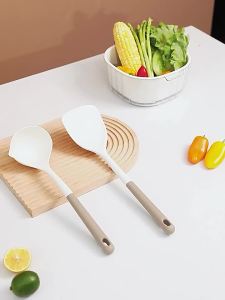 FaSoLa Household Silicone Spatula and Spoon Kitchen Cooking High Temperature Resistant Nylon Anti-scald Handle Cooking Spoon and Spatula Tool [ Free Shipping ]