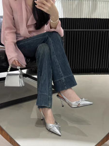 Free Shipping Spring New Fashion Pink Sweet Bow Small Square Toe Comfortable High Heel Sandals For Women