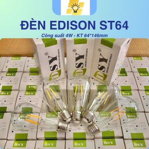 10 Bóng đèn led Edison ST64 4W chỉnh Dimmer sáng vàng