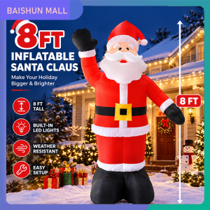 8FT LED Inflatable Santa Claus Lighted Blow-Up Christmas Decoration Outdoor Indoor Yard Garden Holiday Ornamen