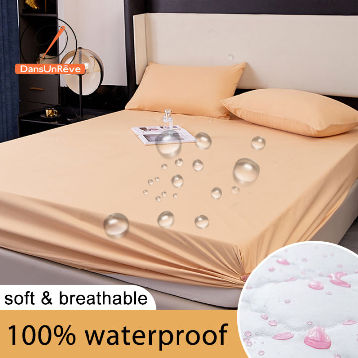 Dansunreve Waterproof Fittedsheet Plain Sofa Bedsheet Hotel White