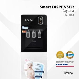 BOLDe Smart Dispenser Daytona DA-D350 dengan Teknologi Hypercool dan Desain Kaca Premium - Bottom Loading Low Watt dan Stainless Steel Z Pipe