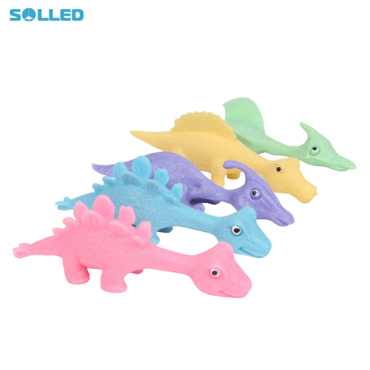 Jouet Doigt Dinosaure Fronde - 12 Pièces Dinos Et Poulets - Lance-doigts élastique Pour Enfants