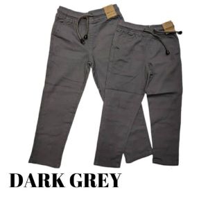 Boys Elastic Waist Full-Length Cargo Pants in Solid Colors