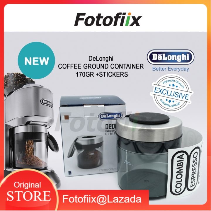 DELONGHI COFFEE GROUND CONTAINER 170GR +STICKERS Lazada