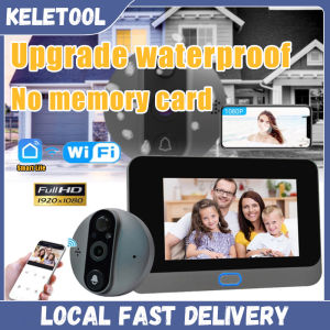 Tuya 1080P WiFi Video DoorBell Peephole Viewer Doorbell Digital Viewer Smart Doorbell 4.3 inch LCD screen night vision