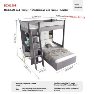 LXE 2m Loft Bed/ Staggered Bunk Bed Frame - with Storage Bed Frame Desk Wardrobe and Ladder Cabinet for Children and Adult Use