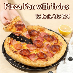 32cm Pizza Pan with Holes Carbon Steel Nonstick Thicken Oven Baking Tray Kitchen Cooking Tool