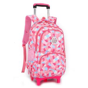 Trolley Schoolbag Girls 6-wheel Climbing Stairs Childrens Schoolbag Protection Ridges 8-12 Years Old Waterproof Backpack