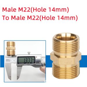 M22 Pressure washer gun adapter M22 15mm male thread to M22 14mm female thread Pressure washer replacement parts Thread Connector Male Female Adapter for High Pressure Washer Tool Hose Transitional Joints