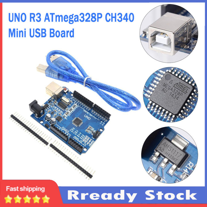 Uno R3 Development Board Atmega328p Ch340 Ch340g For Arduino Uno R3 With Usb Cable Diy Starter 5814