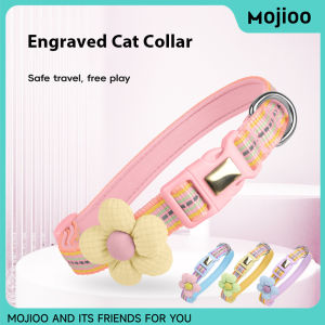 ปลอกคอสัตว์เลี้ยง Mojioo ที่มีการแกะสลักส่วนบุคคลปกแมวส่วนบุคคลและทันสมัยออกแบบดอกไม้ปลอกคอสัตว์เลี้ยงน่ารักสะท้อนแสงและปรับได้และปลอกคอสุนัขสำหรับการเดินกลางแจ้งที่ปลอดภัย