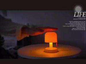 LORDWEY Desktop Sunset Night Lamp Creative USB Rechargeable Mushroom Style Led Night Light for Coffee Bar Home Decor Bedroom