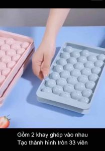 ANHOME Khay Làm Đá Viên Bi Thông Minh Có Nắp Đậy Khay Làm Đá Tròn Thông Minh 33 Viên