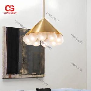 Đèn Thả Trần Chùm Bóng Thủy Tinh Ánh Kim Sang Trọng