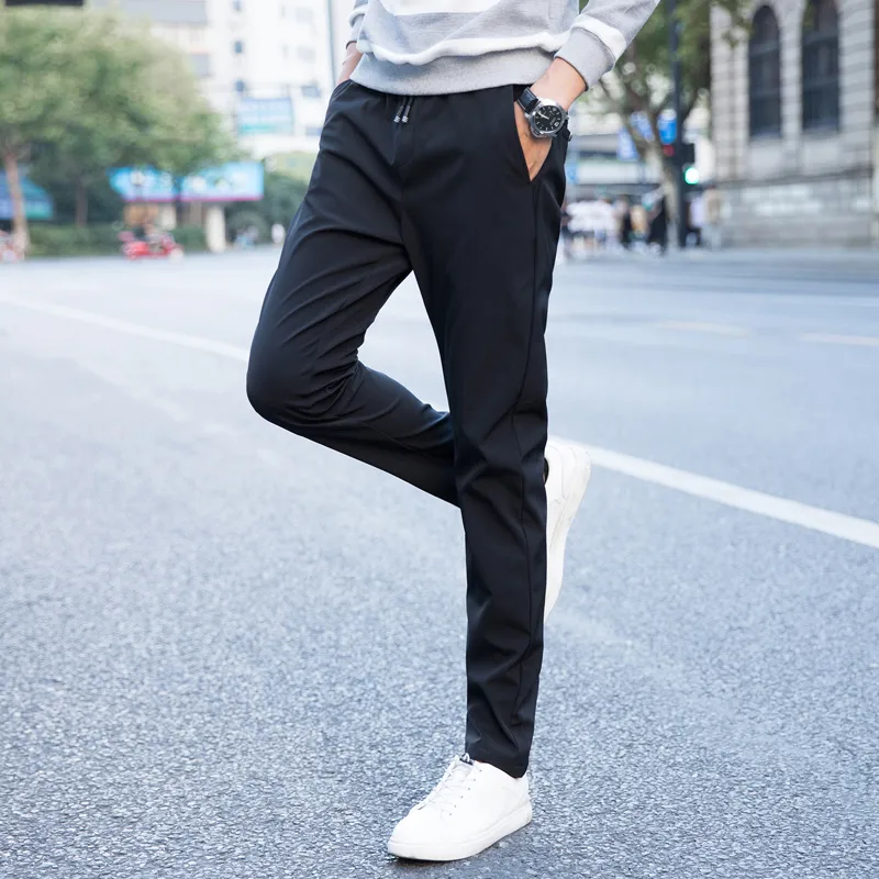 Korean Pants for Men plus size Comfortable Plain Black Pants Mens business  casual trousers