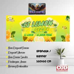 Spanduk Banner 160X60 Cm Semtik (Es lemon Nyamping) Bisa Request Desain
