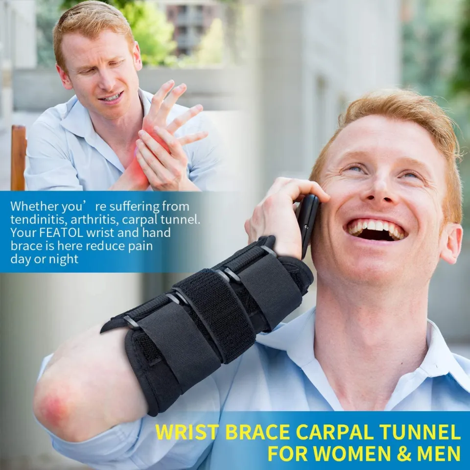 FEATOL Wrist Brace for Carpal Tunnel, Adjustable Wrist Support