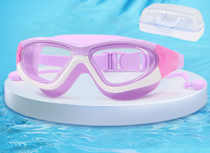 แว่นตาว่ายน้ำเด็ก สีสันสดใส แว่นว่ายน้ำเด็กป้องกันแสงแดด UV  ไม่เป็นฝ้า แว่นตาเด็ก ปรับระดับได้ แว่นกันน้ำ ส่งจากกทม