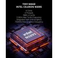 มี M6 PC Windows ขนาดเล็ก11 Mini คอมพิวเตอร์ Intel Celeron N5095คอมพิวเตอร์เดสก์ท็อป8GB LPDDR4 RAM, 256GB SSD, 2.9GHz 4-Core, 2 X HDMI 4K UHD พร้อมสาย HDMI,USB 3.0, 5G WiFi, BT, Blue Backlit, Moon Silver. 