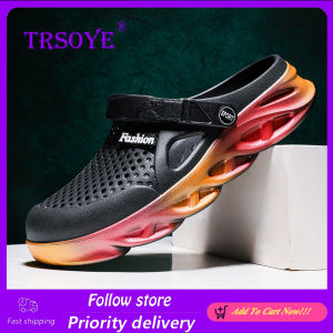 TRSOYE 2024 Fashion Hole Shoes Blade Sandals Breathable Non-slip Beach Shoes Sandals Large Size 36-45