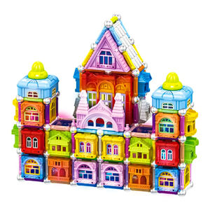 Mainan Anak Edukasi Magnetic Montessori Bongkar Pasang Building Block Tiles 3D Magnet Balok Mini