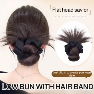 Womens wig scrunchie full fluffy pill head wig simulation human hair dragon beard wig clip