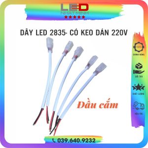 Dây đèn led 2835  - có keo dán- chống nước -  sử dụng điện 220v- bán theo mét