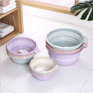 Thau nhựa gấp gọn loại nhỏ 9x25cm sản phẩm thích hợp mang theo khi đi du lịch dã ngoại