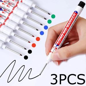 3pcs Long Head 20/21/30/32mm Marker Pen Woodworking Suitable For Deep Hole Ceramic Tile Extended Perforation Bathroom Installation