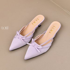LOEI Ruyi Heels Mules Simple Pita Wanita Kekinian 3388
