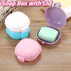 2PCS Macaroon Color Portable Travel Soap Holder Soap Box with Lid Mini Soap Case Dish Storage Boxes